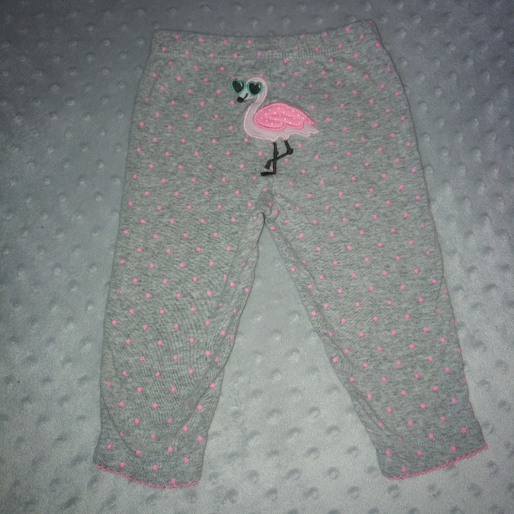 4/$20 Baby girl neon pink flamingo pants 9 months